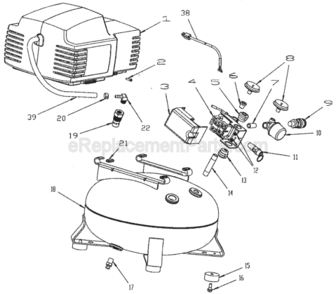 Part Location Diagram of A19713 Porter Cable Valve Check 1/2NPT X